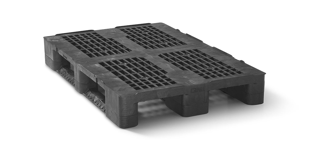 Kunststof pallet 1200 x 800 open dek  3 onderlatten heavy - 2 qp1208hb3rr 1 - 2.QP1208HB3RR