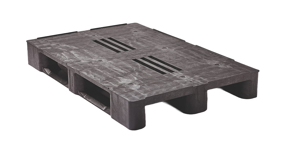 Kunststof pallet 1200 x 800 gesloten dek 3 runners medium (NEW) - 3 1208mx 3runners closed deck - 3.QP1208MB3RR-CD