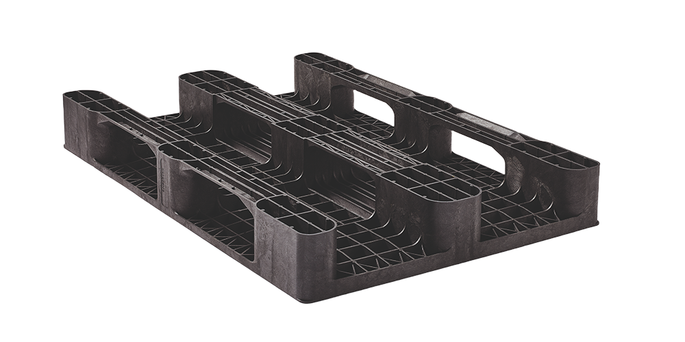 Kunststof pallet 1200 x 800 gesloten dek 3 runners medium (NEW) - 3 1208mx 3unners closed deck bottom - 3.QP1208MB3RR-CD