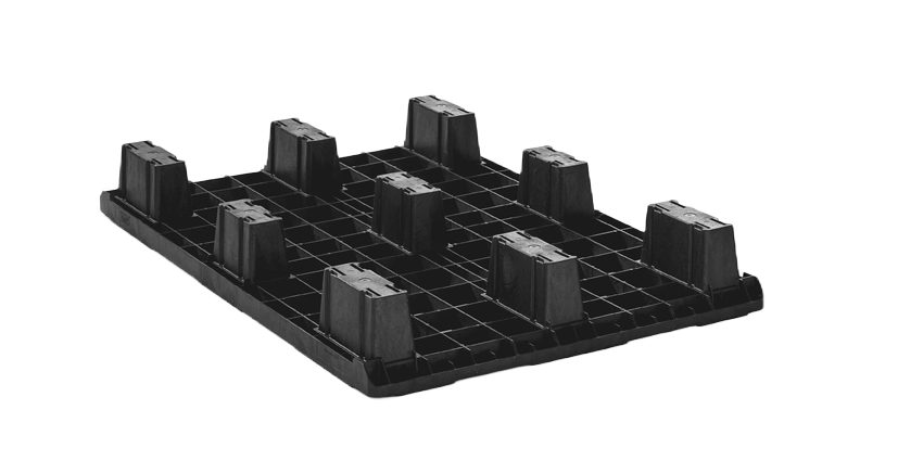 Kunststof pallet 1200 x 800 open dek 9 pootjes - 3 qp1208lb9fr b free - 3.QP1208LB9FR