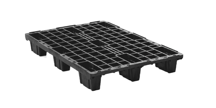 Kunststof pallet 1200 x 800 open dek 9 pootjes - 3 qp1208lb9fr t free - 3.QP1208LB9FR