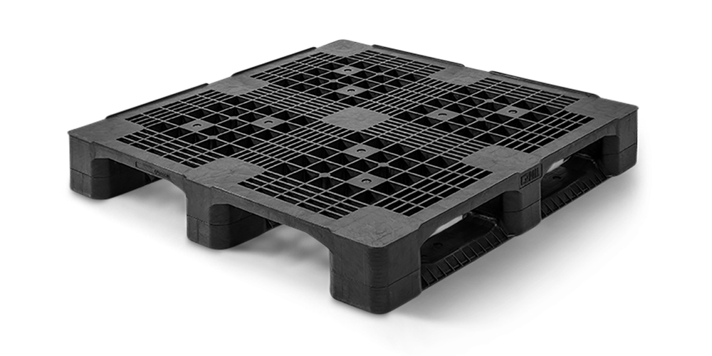 Chemiepalette CP3 Kunststoff 1140 x 1140 Offenes Deck  3 Kufen heavy - Cp pallet cp3 heavy qp1140hb3rr cp3 1 - QP1140HB3RR-CP3