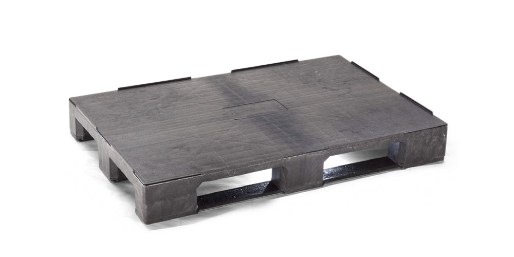 Kunststof pallet 1200 x 800 gesloten dek 3 onderlatten medium - Europal800rr 1 - Europal800RR