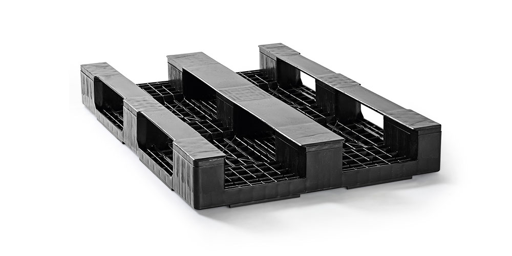 Kunststof pallet 1200 x 800 gesloten dek 3 onderlatten medium - Europal800rr b - Europal800RR