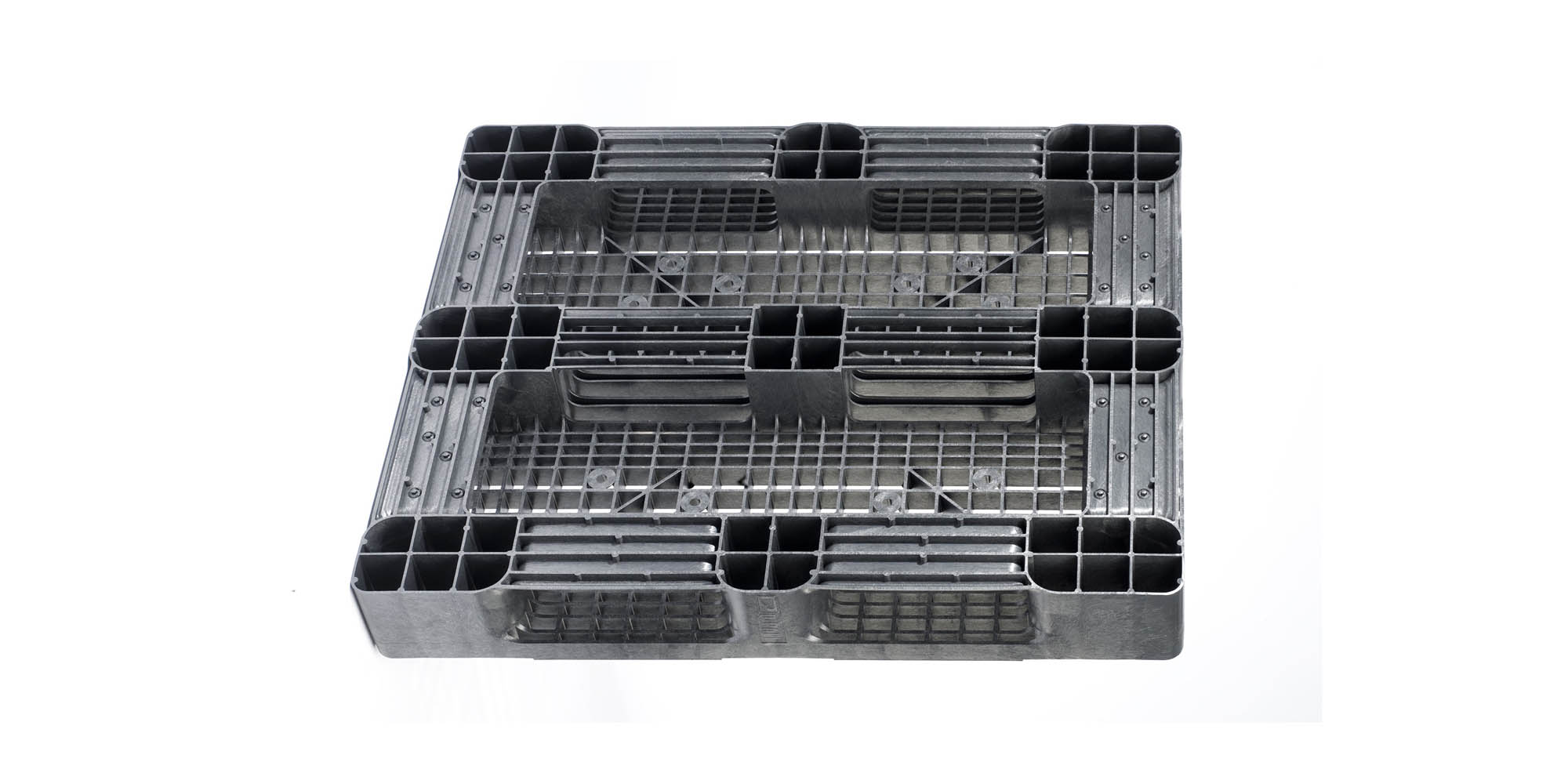 Pallet in plastica 1200 x 1000 ponte aperto  5 listelli heavy - Kunststof pallet 1000 1200 3 qp1210hr5rr b - 3.QP1210HB5RR