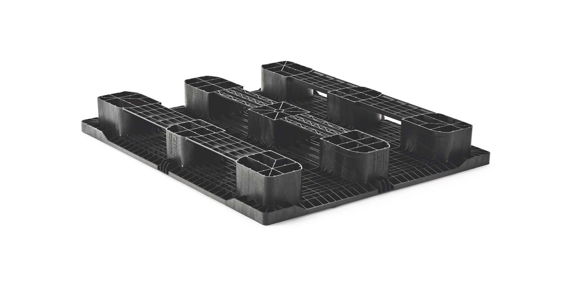 Kunststof pallet 1300 x 1100 open dek 3 onderlatten heavy - Kunststof pallet 1100 1300 qp1311hr3r as b - 2.QP1311HB3R-S