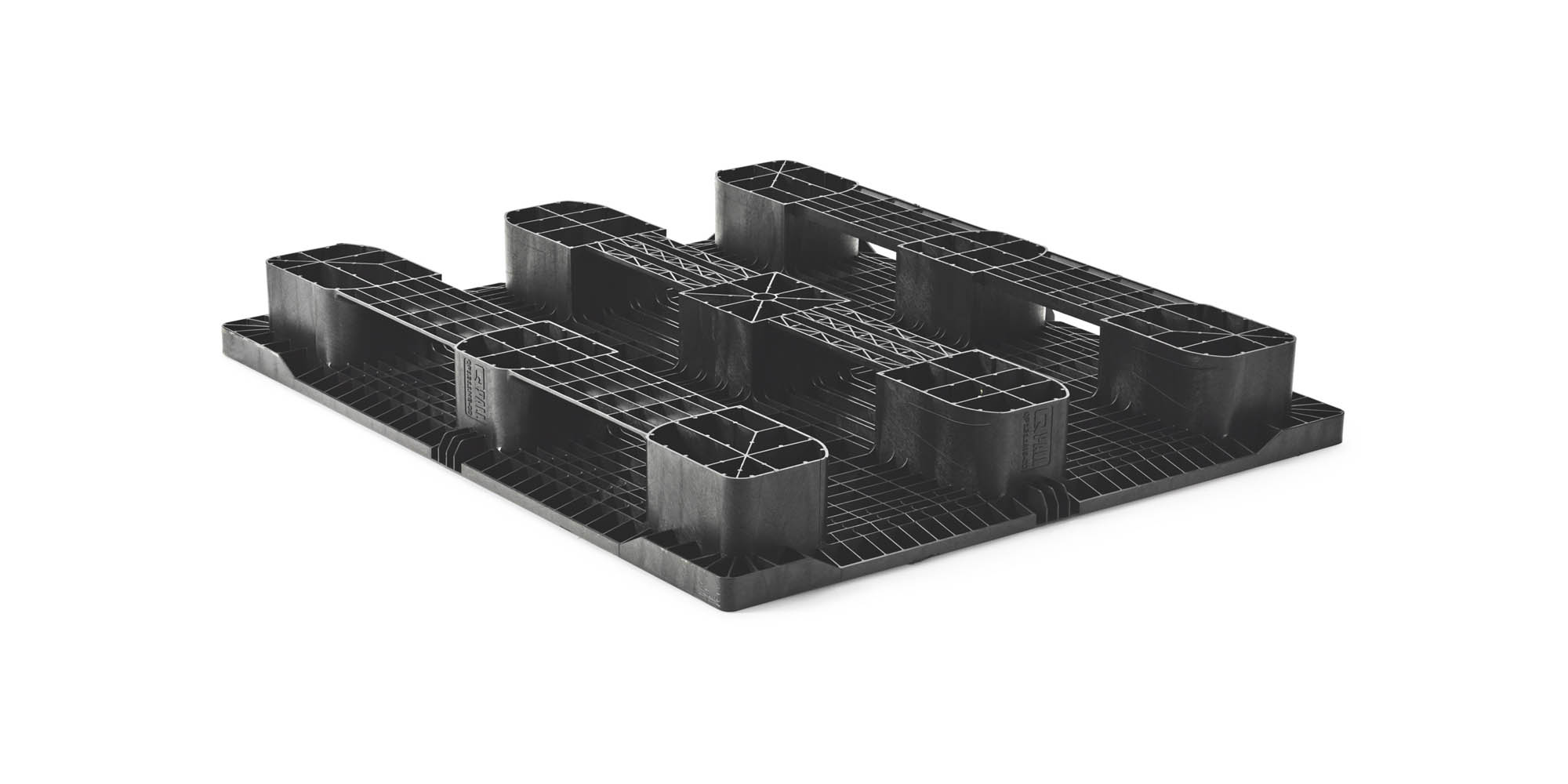 Pallet in plastica 1300 x 1100 ponte chiuso 3 listelli medium - Kunststof pallet 1100 1300 qp1311mr3r ascd b - QP1311MB3R-SCD