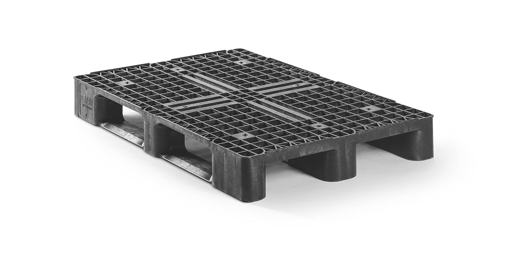 Kunststof pallet 1200 x 800 open dek 3 onderlatten medium - Kunststof pallet 800 1200 1 qp1208mb3rr - 1.QP1208MB3RR