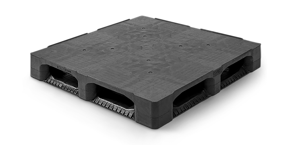 Palet plástico 1100 x 1100 cerrado 6 patines heavy - Qp1111hb6rr cd - QP1111HB6RR-CD