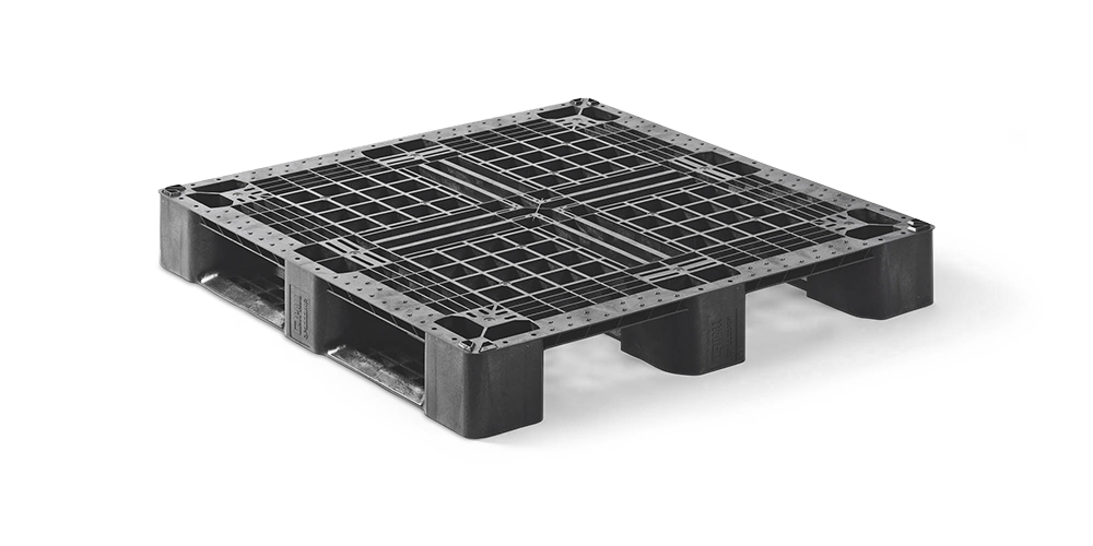 Palet plástico 1100 x 1100 abierta  3 patines medium - Qp1111mb3r as - 2.QP1111MB3R-AS