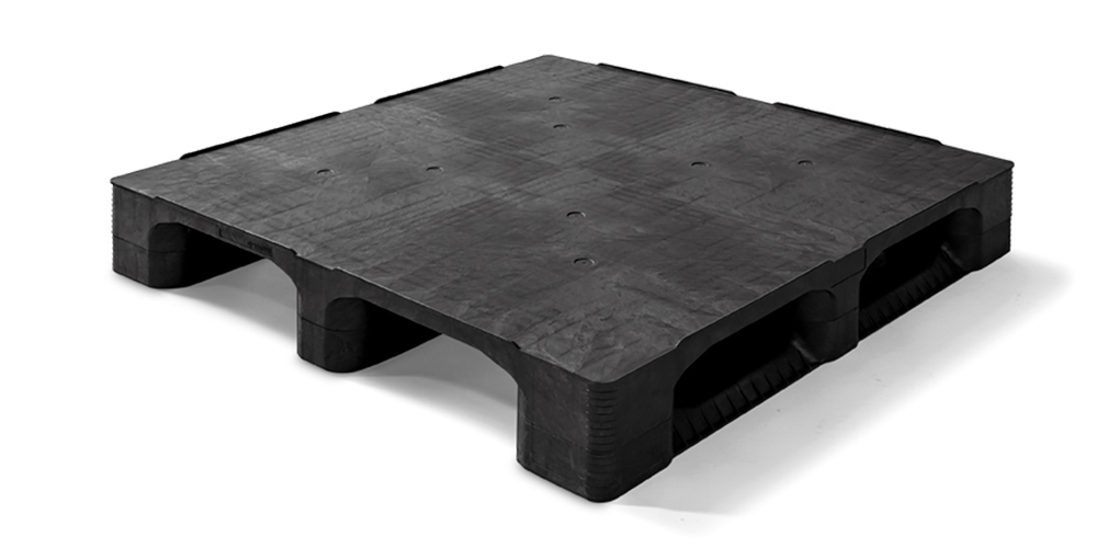 Kunststoffpalette 1140 x 1140 Geschlossesnes Deck 3 Kufen heavy - Qp1140hb3rr cd - QP1140HB3RR-CD