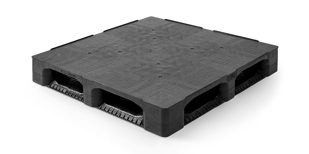 Kunststoffpalette 1140 x 1140 Geschlossesnes Deck 6 Kufen heavy - Qp1140hb6rr cd - QP1140HB6RR-CD