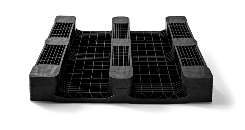 Kunststoffpalette 1140 x 1140 Geschlossesnes Deck 3 Kufen heavy - Qp1140hx3rr cd 1  - QP1140HB3RR-CD