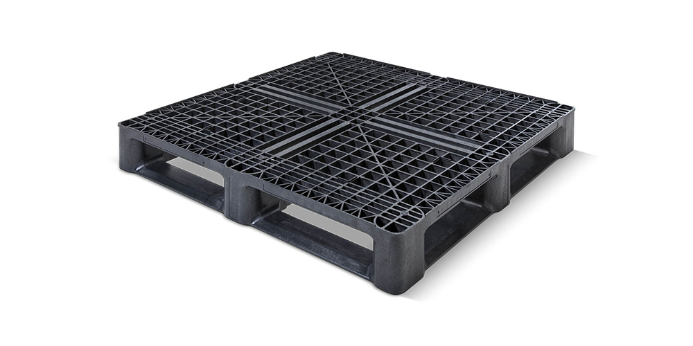 Kunststoffpalette 1140 x 1140 Offenes Deck  6 Kufen medium - Qp1140mb6rr - QP1140MB6RR