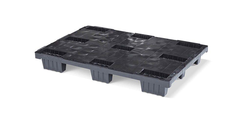 Kunststof pallet 1200 x 800 gesloten dek 9 pootjes light - Qp1208lb9fr cd 1 - QP1208LB9FR-CD