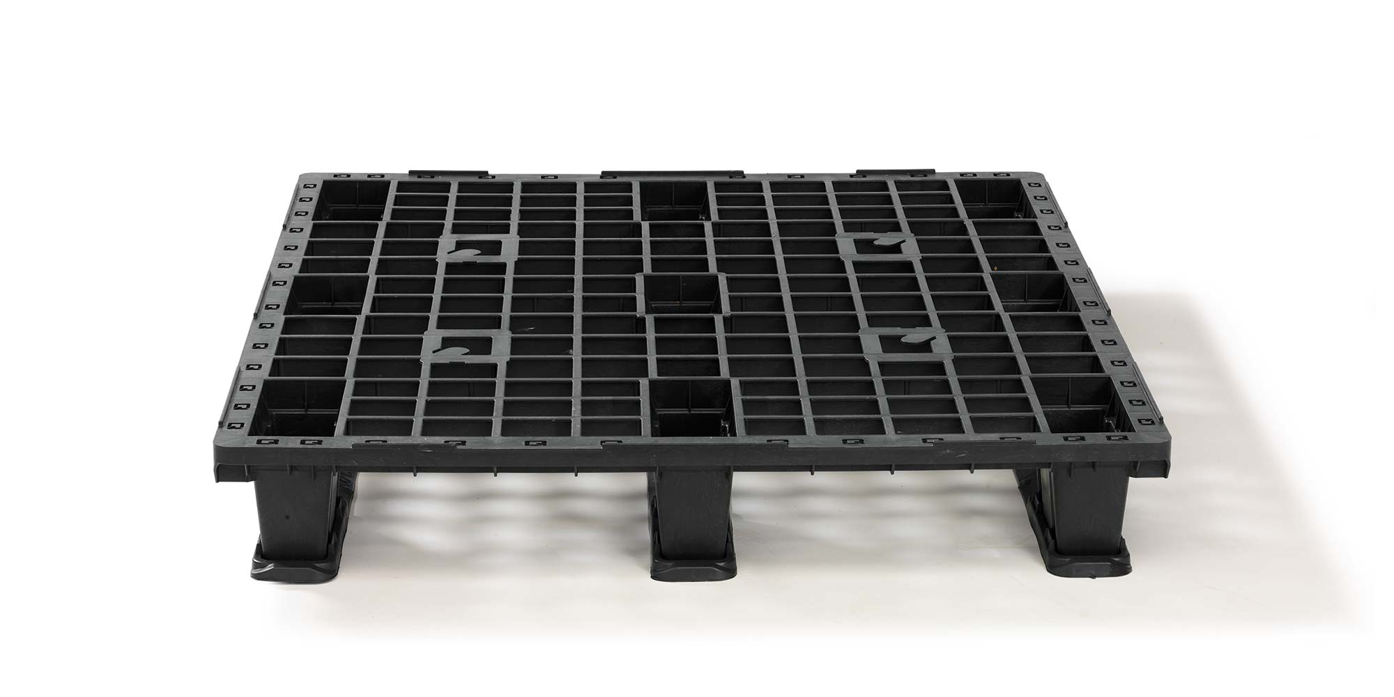 Kunststof pallet 1200 x 1000 open dek  3 onderlatten light - Qp1210lb3rr f - QP1210LB3RR