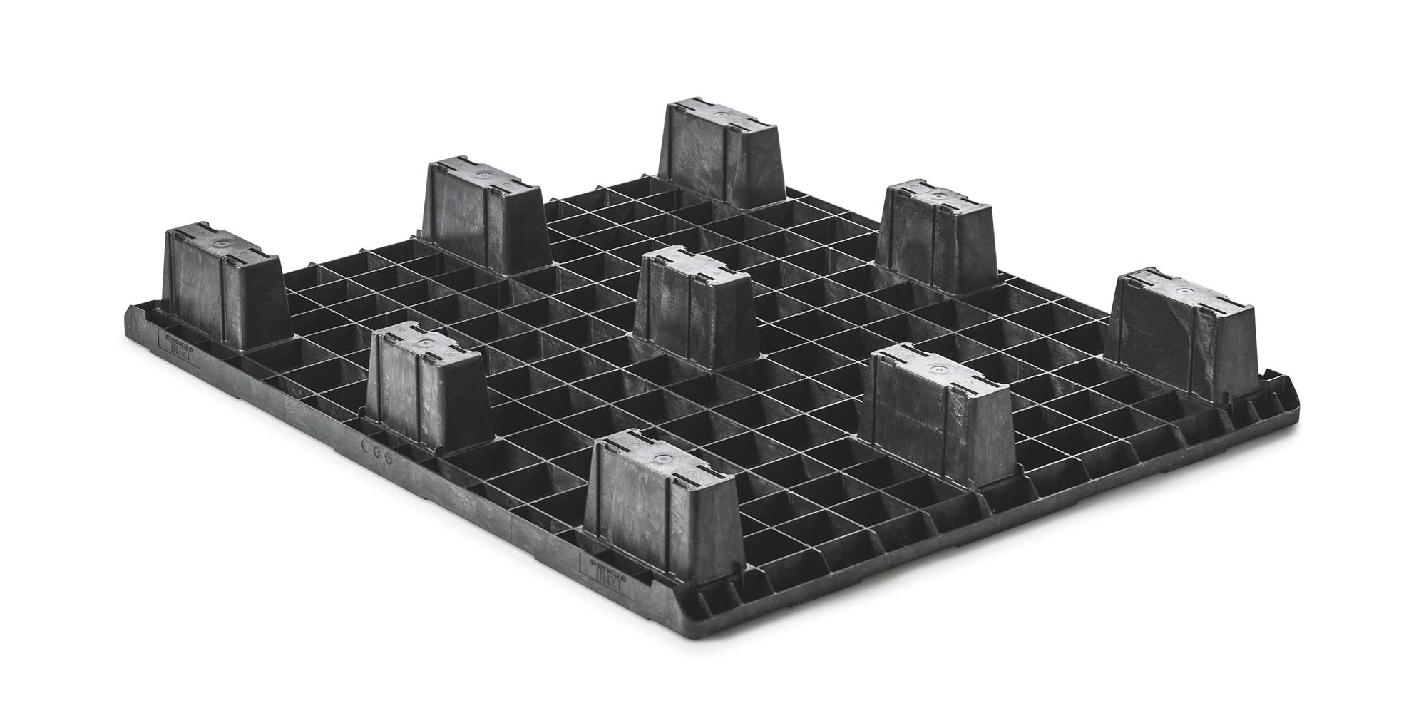 Kunststof pallet 1200 x 1000 gesloten dek 9 pootjes light - Qp1210lb9fr cd b - QP1210LB9FR-CD