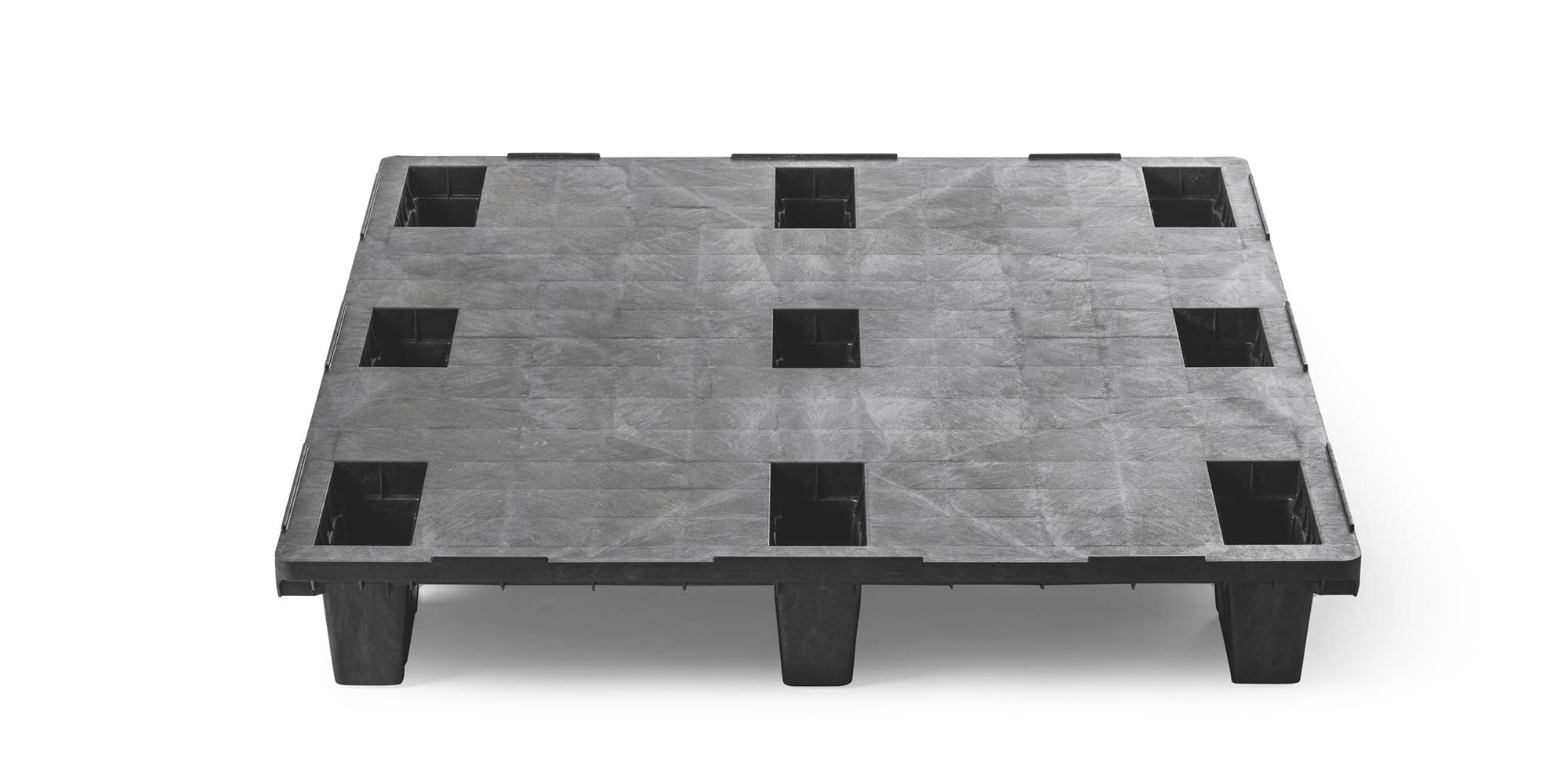 Kunststof pallet 1200 x 1000 gesloten dek 9 pootjes light - Qp1210lb9fr cd f - QP1210LB9FR-CD