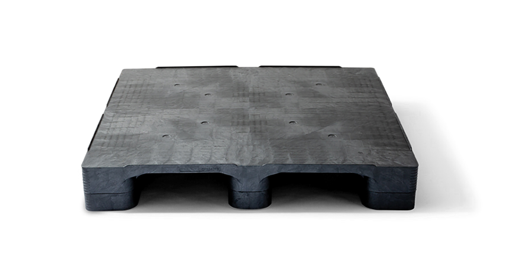 Kunststof pallet 1200 x 1200 gesloten dek 3 onderlatten heavy - Qp1212hb3rr cd - QP1212HB3RR-CD