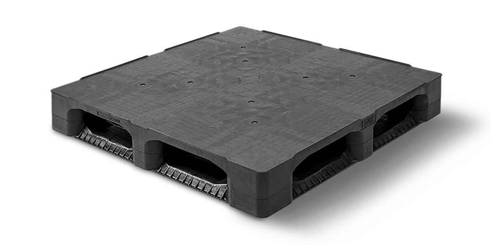 Kunststof pallet 1200 x 1200 gesloten dek 6 onderlatten heavy - Qp1212hb6rr cd 1 - QP1212HB6RR-CD