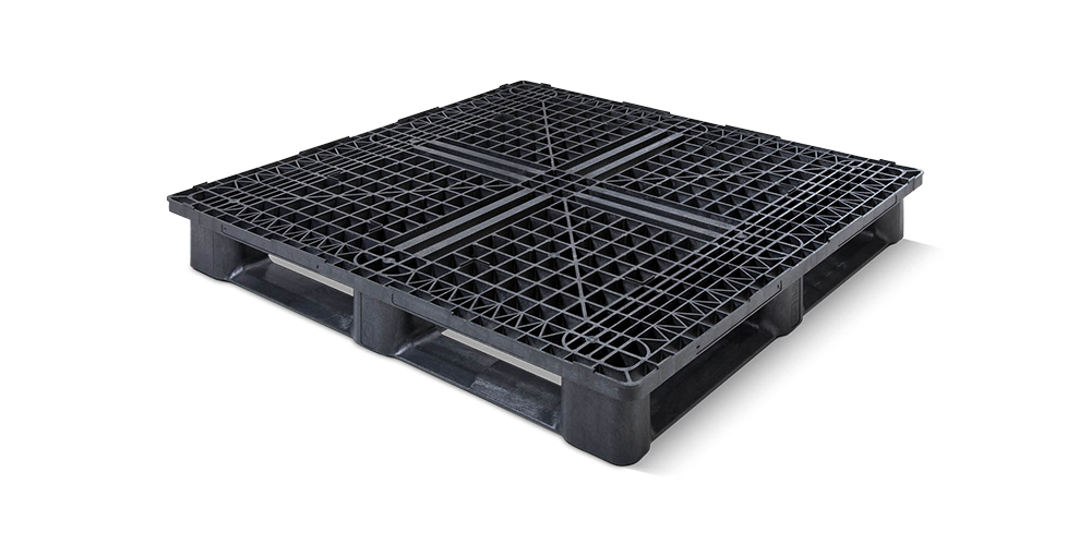 Kunststof pallet 1200 x 1200 open dek  6 onderlatten medium - Qp1212mb6rr - QP1212MB6RR