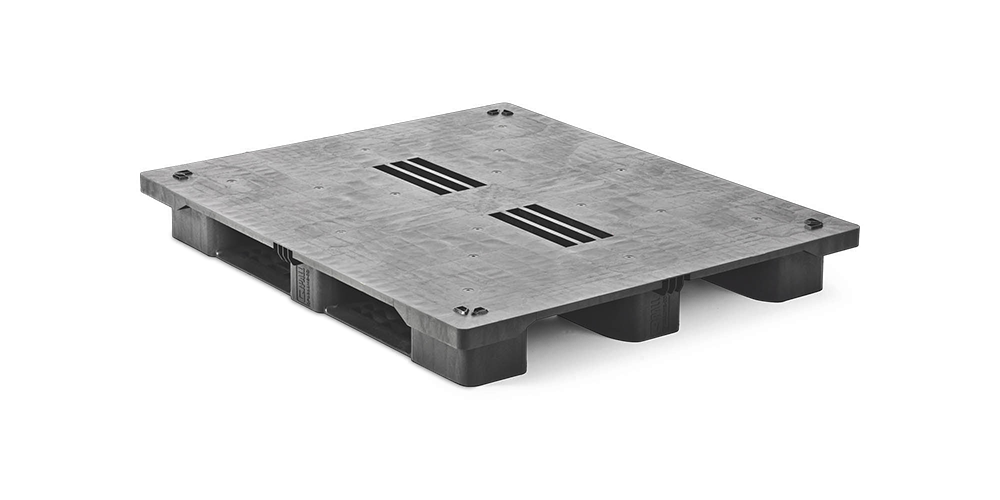 Kunststof pallet 1300 x 1100 gesloten dek 3 onderlatten heavy - Qp1311hb3rr cd - 2.QP1311HB3R-SCD