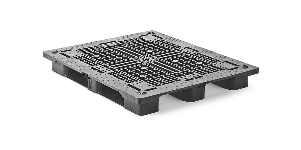 Kunststof pallet 1300 x 1100 open dek  3 onderlatten medium - Qp1311mb3rr 1 - QP1311MB3R-AS (387)