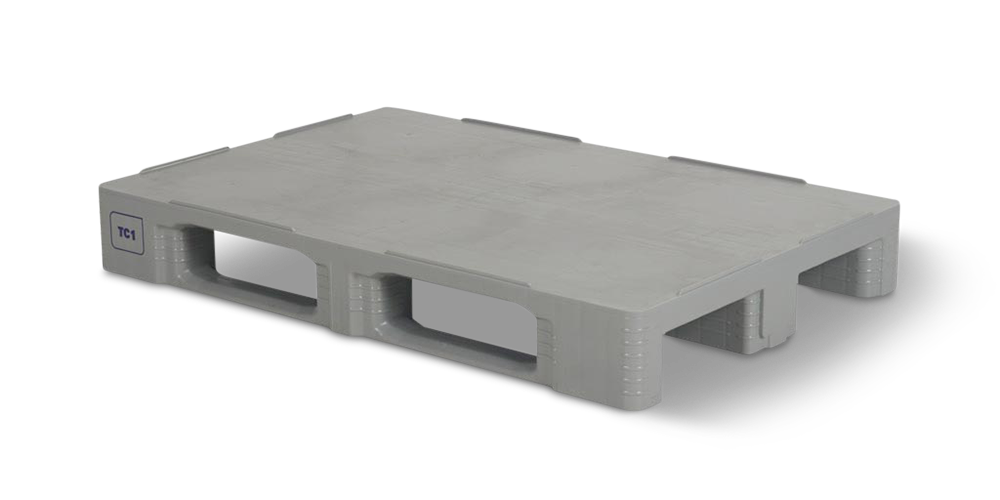 Hygienische pallet 1200 x 800 gesloten dek 3 onderlatten heavy - Qph1208hp3rr cdg 2 - QPH1208HP3RR-CDG