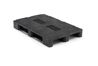 Kunststof pallet 1200 x 800 gesloten dek 3 onderlatten medium - 2 qp1208mb3rr cd - 2.QP1208MB3RR-CD
