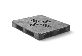 Kunststof pallet 1200 x 1000 gesloten dek 6 onderlatten heavy - 2 qp1210hb6rr cd - 2.QP1210HB6RR-CD