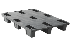 Kunststof pallet 1200 x 800 gesloten dek 9 pootjes light - 3 qp1208lb9fr cd t free - 3.QP1208LB9FR-CD