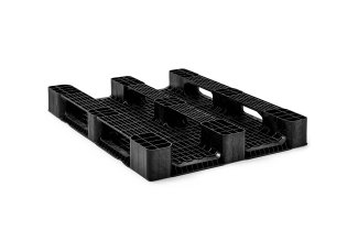 Kunststof pallet 1200 x 1000 open dek 3 runners medium - 3 qp1210mx3rr bottom - 3.QP1210MB3RR