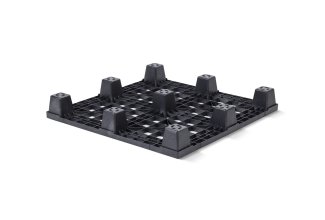 Pallet in plastica 1100 x 1100 ponte aperto  9 piedi light - Kunststof pallet 1100 1100 qp1111lr9fr b - QP1111LB9FR