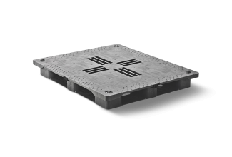 Kunststof pallet 1300 x 1100 gesloten dek 6 onderlatten heavy - Qp1311hb6rr cd - 2.QP1311HB6R-SCD