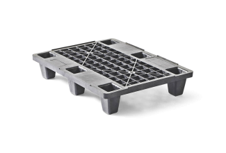 Display pallet 600 x 800 open dek  6 pootjes medium - Qp6080mr6fr kunststof dislay pallet 600 800 - QP6080M6FR