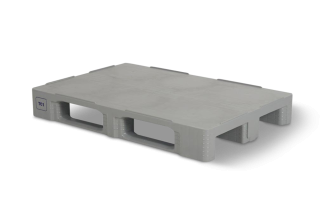 Hygienische pallet 1200 x 800 gesloten dek 3 onderlatten heavy staalversterkt - Qph1208hp3rr cdgr - QPH1208HP3RR-CDGR